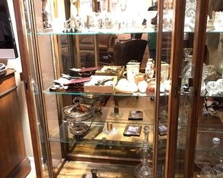 Display cabinets full of crystal (Waterford, Rosenthal, etc.) plus other treasures