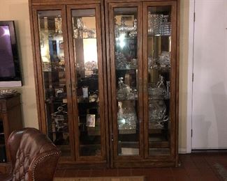 2 lighted display cabinets