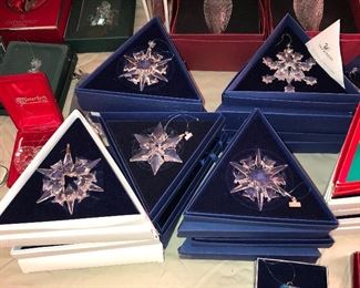 Swarovski crystal Christmas ornaments 