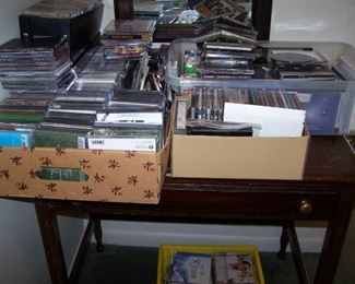 A FEW OF THE CDs & ONE OF THE DESKS