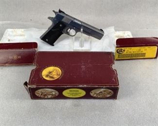 Serial - SN19463
Mfg - Colt MK IV Series
Model - 80 Gold Cup Natl Match
Caliber - 45 Auto
Barrel - 5"
Capacity - 7+1
Type - Pistol
Located in Chattanooga, TN
Condition - 2 - Like New, In Box
This Colt MK IV Series 80 Gold Cup National Match stainless is an amazing addition for any Colt or 1911 collector out there. This pistol's serial number dates it's manufacture year at 1989, making this pistol extremely sought after by many collectors. This pistol comes with the original box and magazine and has never been fired.