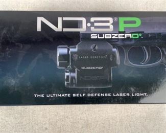 Mfg - Laser Genetics
Model - ND-3P Laser Light
Located in Chattanooga, TN
Condition - 1 - New
The Laser Genetics Nd3 Subzero Self Defense Laser Designator, ND-3P with Pistol Mount uses advanced green laser technology to create true night vision and turns your scoped pistol into a night hunter. The patented Rotary Optical Collimator uses a system of 9 fully multi-coated lenses that allow full adjustment and control of beam diameter and intensity to focus light where you need it most.