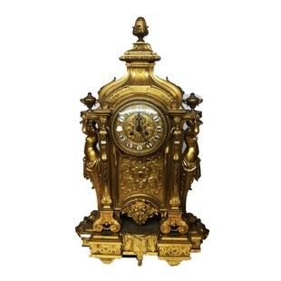 0024 SevresStyle Gilt Bronze, Porcelain Mantle Clock