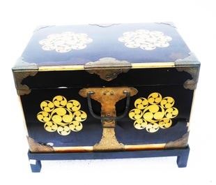 0351 Japanese Inlaid Chest On Stand
