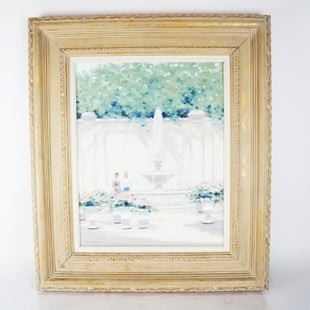 0238 Andre GISSON Parisian Fountain, OC Painting