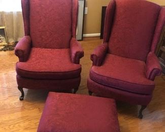 2 chairs and ottoman $100