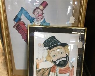 Red Skelton was an incredible artist.  Here are two of his framed water colors.