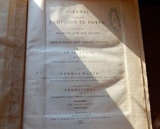 1803 Journal of the Late Campaign in Egypt by Thomas Walsh. Retains original maps.