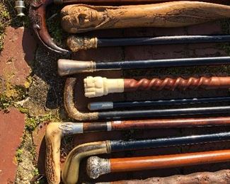 An exceptional collection of canes, walking sticks, riding crops, and swagger sticks