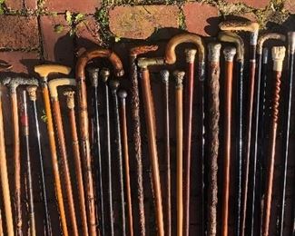 An exceptional collection of canes, walking sticks, riding crops, and swagger sticks
