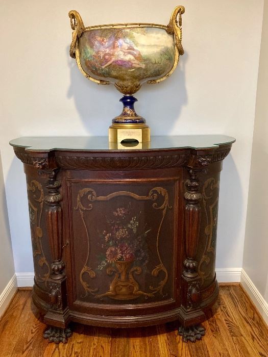 Monumental 29" Sevres ormolu centerpiece made in 1857 for the Chateau De Tuileries during the reign of Napoleon III (1852-1870), who used the house as his main residence