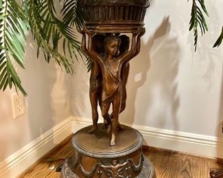 Heavy bronze fern stand