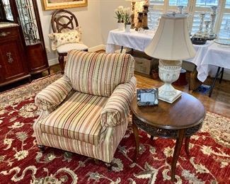 Striped Wesley Hall club chair