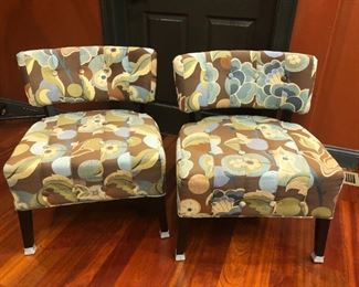 lovely modern floral upholstered chairs