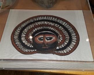 Yam mask in display case