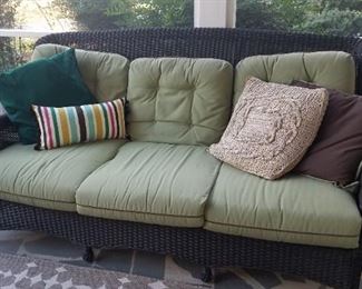 Resin wicker patio sofa