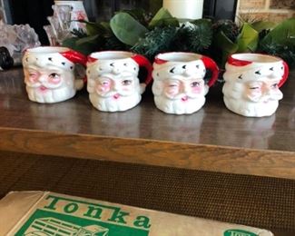 vintage santa mugs