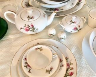 Moss Ross China set of 12 plus settings and serving pieces