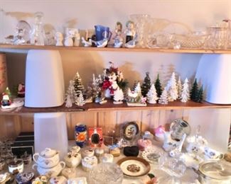 Vintage collectible decor, crystal, xmas, china, pottery and more