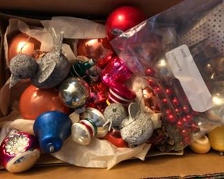 Shiny Brite and vintage ornaments