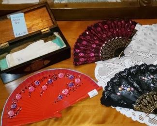 Lady's Gloves, Glovebox, and Folding Fans