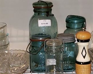 Vintage Blue Jars