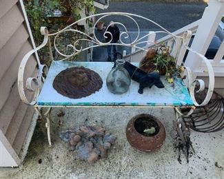 bench, garden art, yard art 