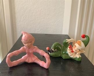 Vintage Ries Japan ceramic pixies 