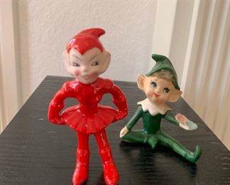 Vintage Ries Japan ceramic pixies 