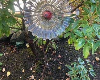 Glass yard art 
