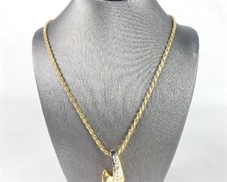 14K Gold Chain w/14K Gold & Diamond