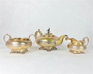 19th Century English Sterling Tea Set 40.7 toz