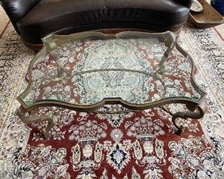 Heavy Cast Iron & Thick Glass Coffee Table