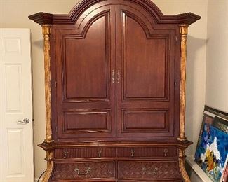 Very Large Ornate Wooden Armoire