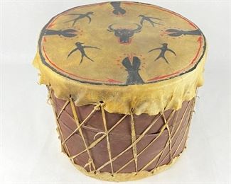 Antique Chippewa Drum 13" Tall 15" Diameter