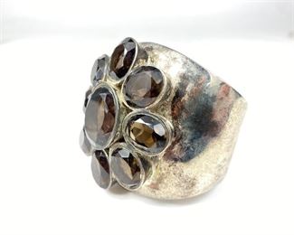 Sterling Cuff Bracelet With Stones
