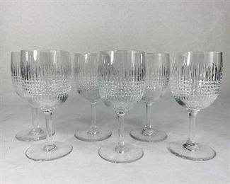 (6) Baccarat Nancy 6 5/8" Tall Wine Water Goblet