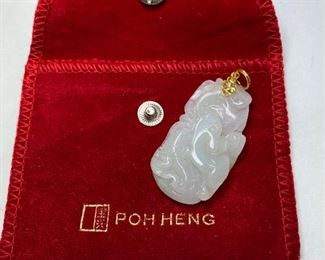 Jade Pendant w/ 18K Gold Clasp