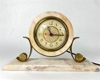 Vintage Electric Art Deco Marble Clock