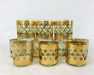 (10) Culver Valencia 22K Gold & Green Glasses