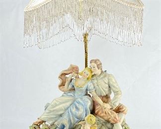 Vintage Capodimonte Style Figural Lamp