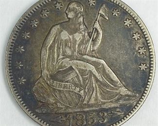 1853 Seated Liberty Half Dollar