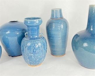 (5) Vintage Chiang Mai Thai Ceramic Vases
