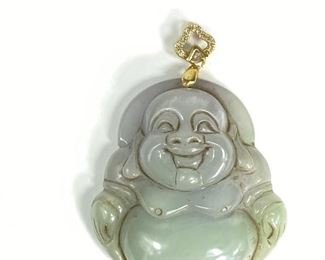  Jade Buddha Pendant 2"x2"