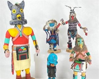 (5) Vintage Hand Crafted Kachina Figures