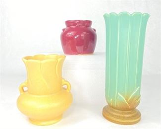 (3) Vintage Vases - (1) Roycroft & (2) Weller