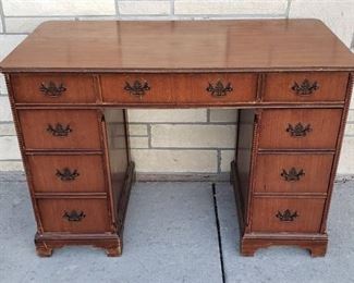 Vintage Wood 8 Drawer Desk ~ 44 x 22 30 in. tall