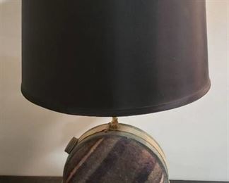 Vintage Canteen Lamp ~ 24 in. tall w/Shade ~ Works