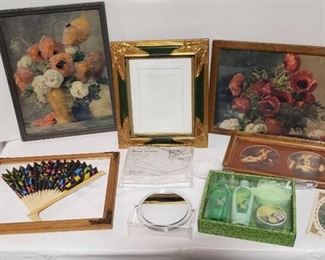 Framed Floral & Angel Prints, 2 Frames, Bathroom Accessories and Inflatable Sleep Incliner