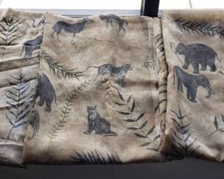 3 Waverly African Wildlife Sheer Curtain Panels ~ 86 x 49 in. / panel